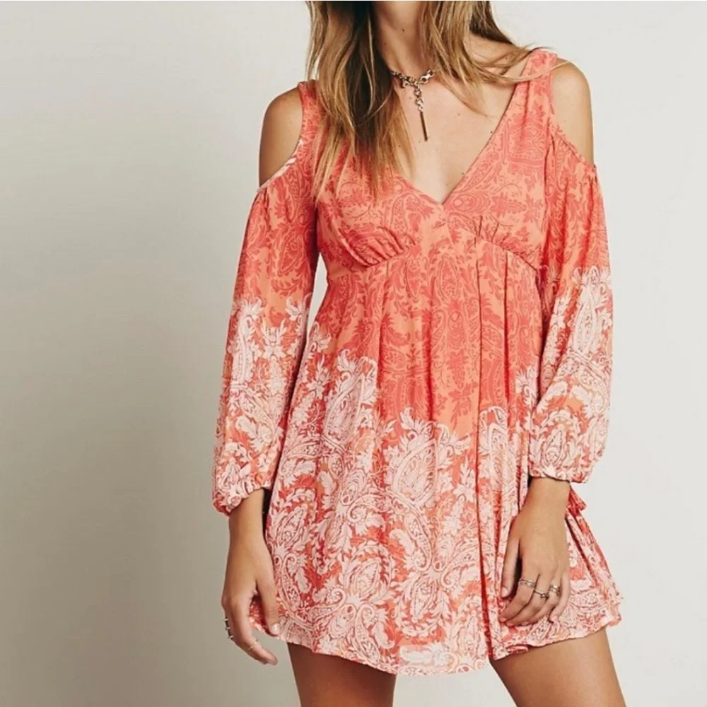Free People Penny Lover Cold Shoulder Dress sz XS